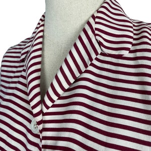 Original 1940s CC41 Burgundy and White Floppy Cotton Day Dress with Pockets Bust 36 image 10