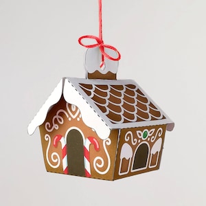 Printable ornament, gingerbread house, Christmas decor, direct download