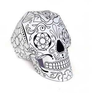 Colora-me para imprimir a caveira do Dia de los Mertos