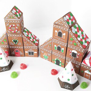 Printable Advent calendar , Gingerbread village, Christmas decor Instant Download