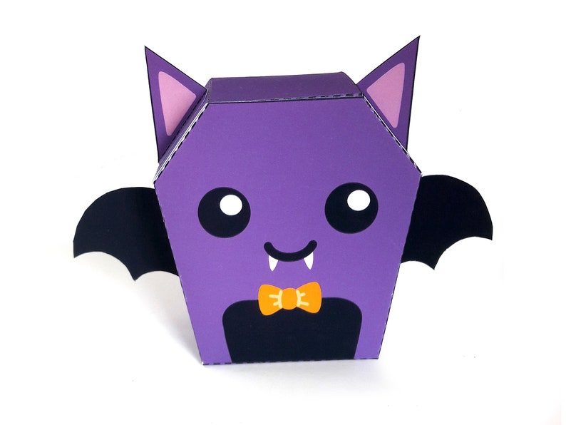Pack of 3 DIY favor boxes Cat Bat and Ghost for Halloween image 4