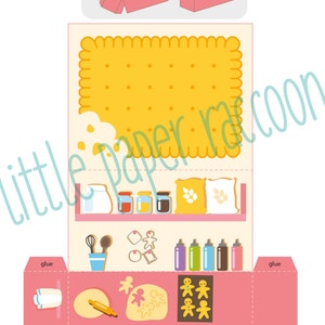 DIY paper toy Cookie shop playset DIY papercraft kit Paper doll house Pdf papertoy Instant download Printable paper toy DIY pretend play image 5