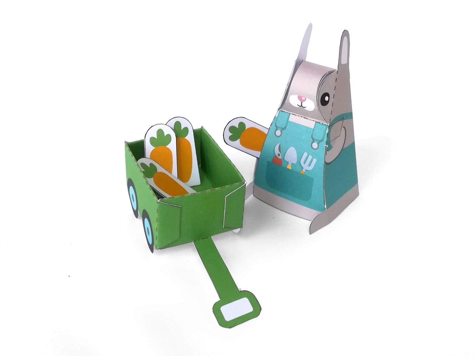 DIY Papercraft Kit, Bunny and Carrot Patch, Instant Download - Etsy
