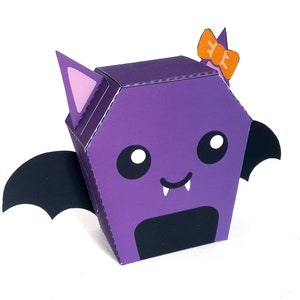 Pack of 3 DIY favor boxes Cat Bat and Ghost for Halloween image 2