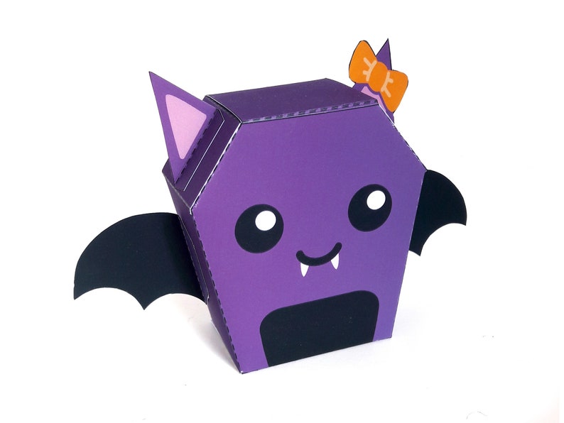 Pack of 3 DIY favor boxes Cat Bat and Ghost for Halloween image 2