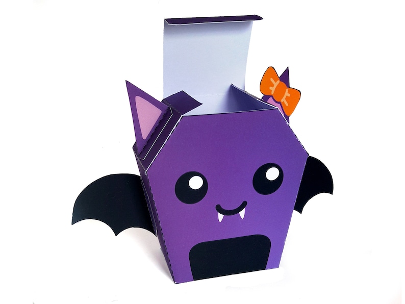 Pack of 3 DIY favor boxes Cat Bat and Ghost for Halloween image 3