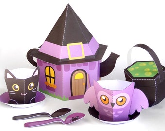 Printable Halloween Witchy Teaset