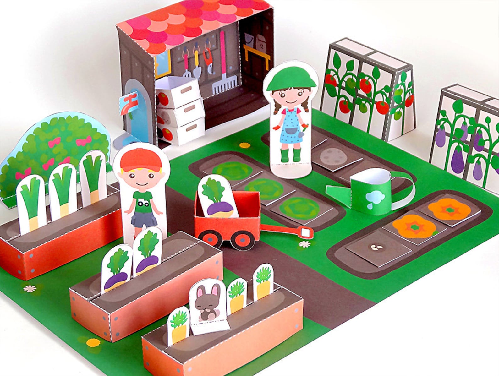 DIY Paper Toy Vegetable Garden Set DIY Papercraft Kit Pdf Etsy