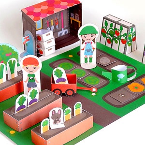 DIY Papercraft Vegetable Garden set