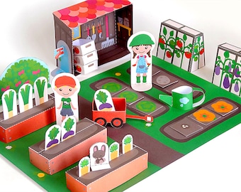 DIY Papercraft Vegetable Garden set