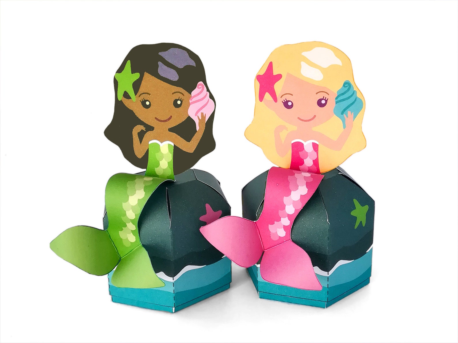 Printable Mermaid Favor Box, Instant Download - Etsy