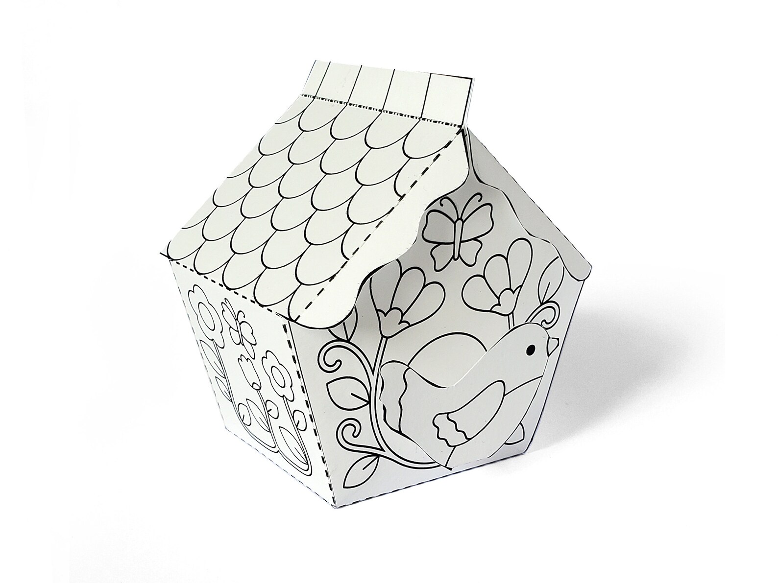 DIY Colouring Birdhouse Papercraft Etsy UK