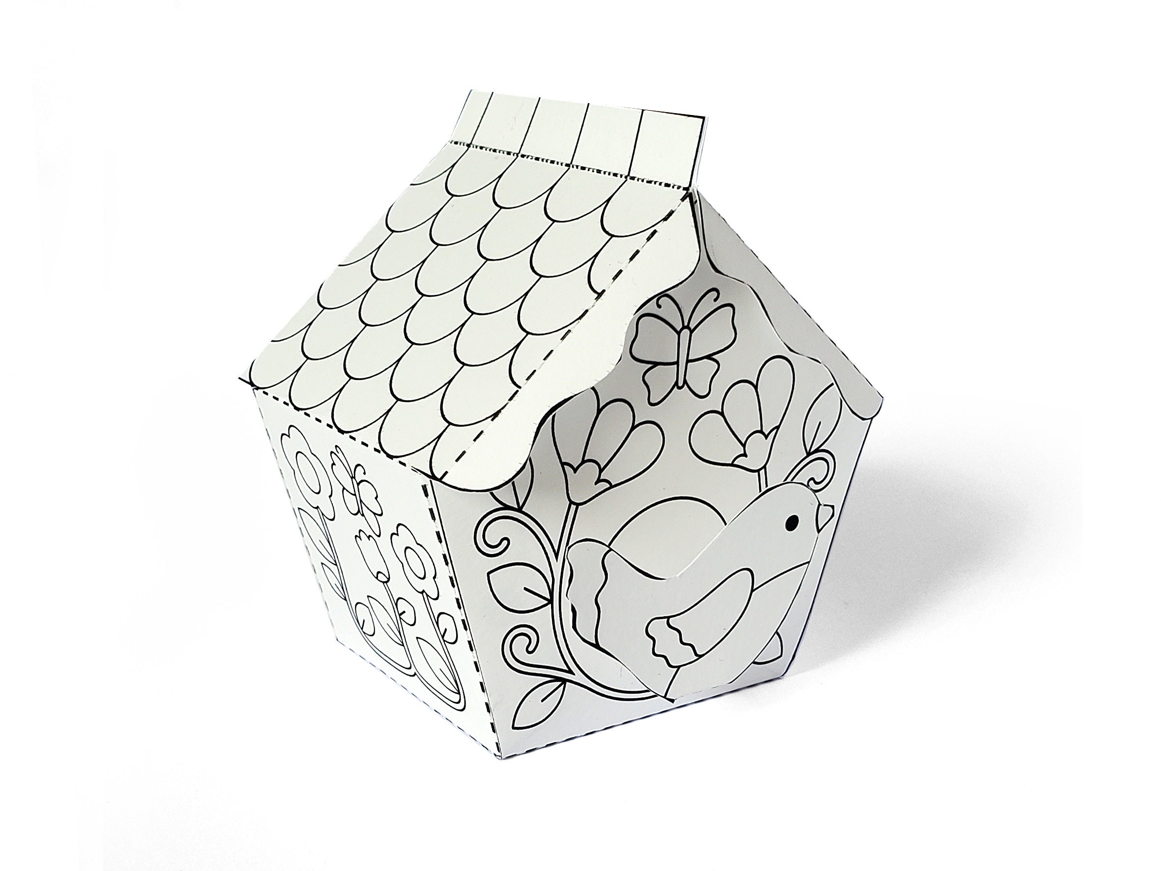 DIY Colouring Birdhouse Papercraft - Etsy UK