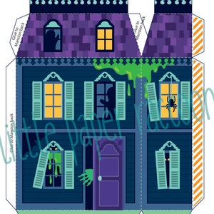 Printable haunted house paper toy, Halloween decor indoor, Halloween DIY pattern, DIY instant download image 4