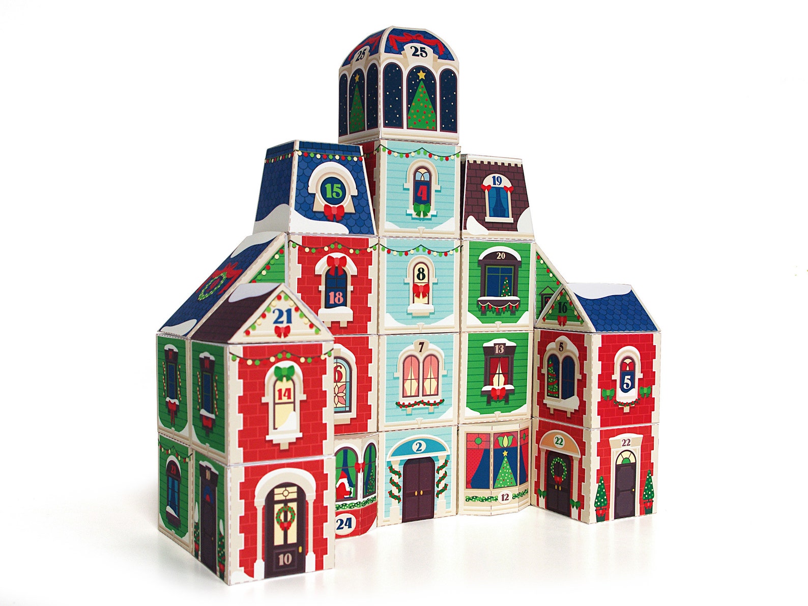 Printable Advent Calendar Victorian Christmas Town Pdf Etsy