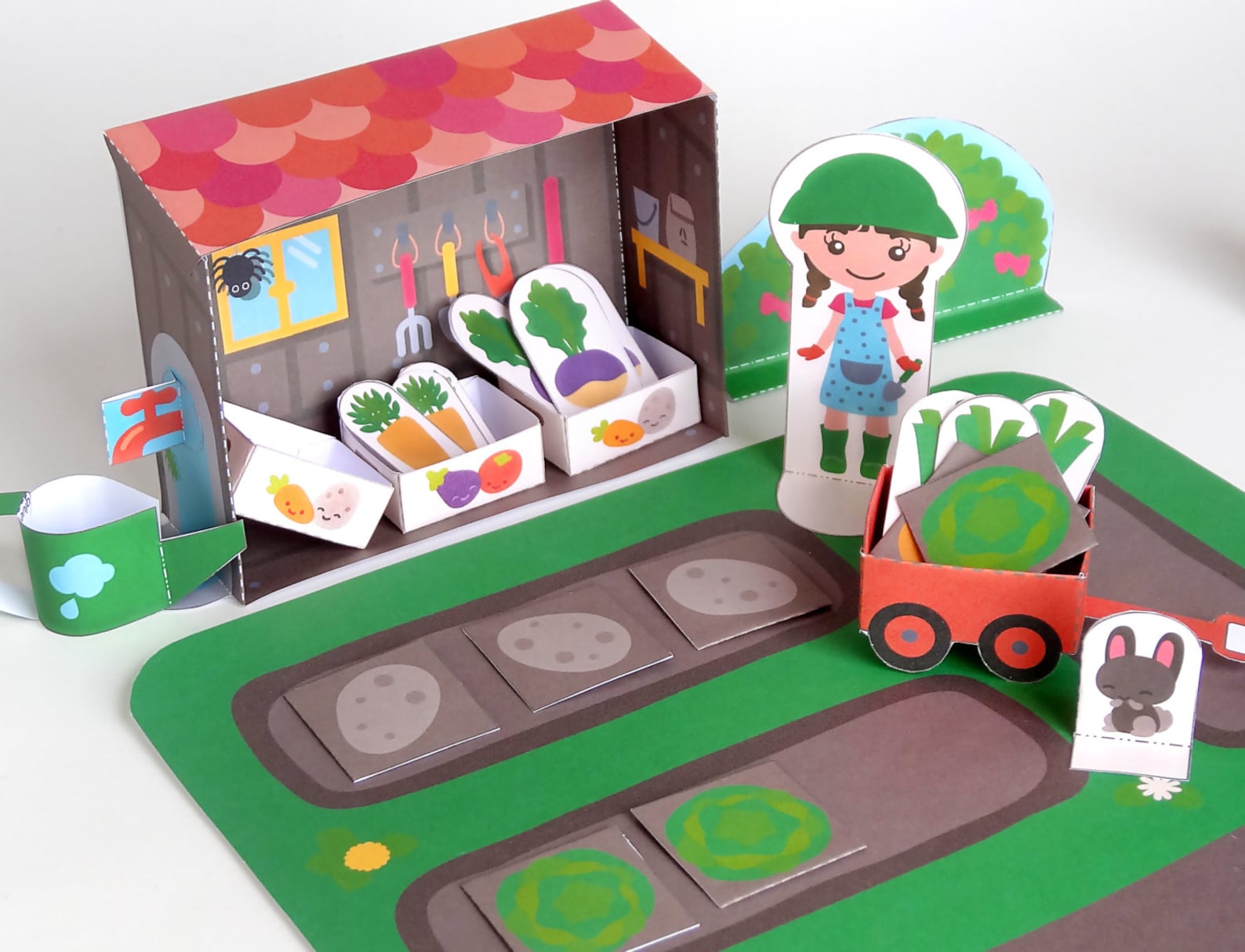 DIY Paper Toy Vegetable Garden Set DIY Papercraft Kit Pdf Etsy