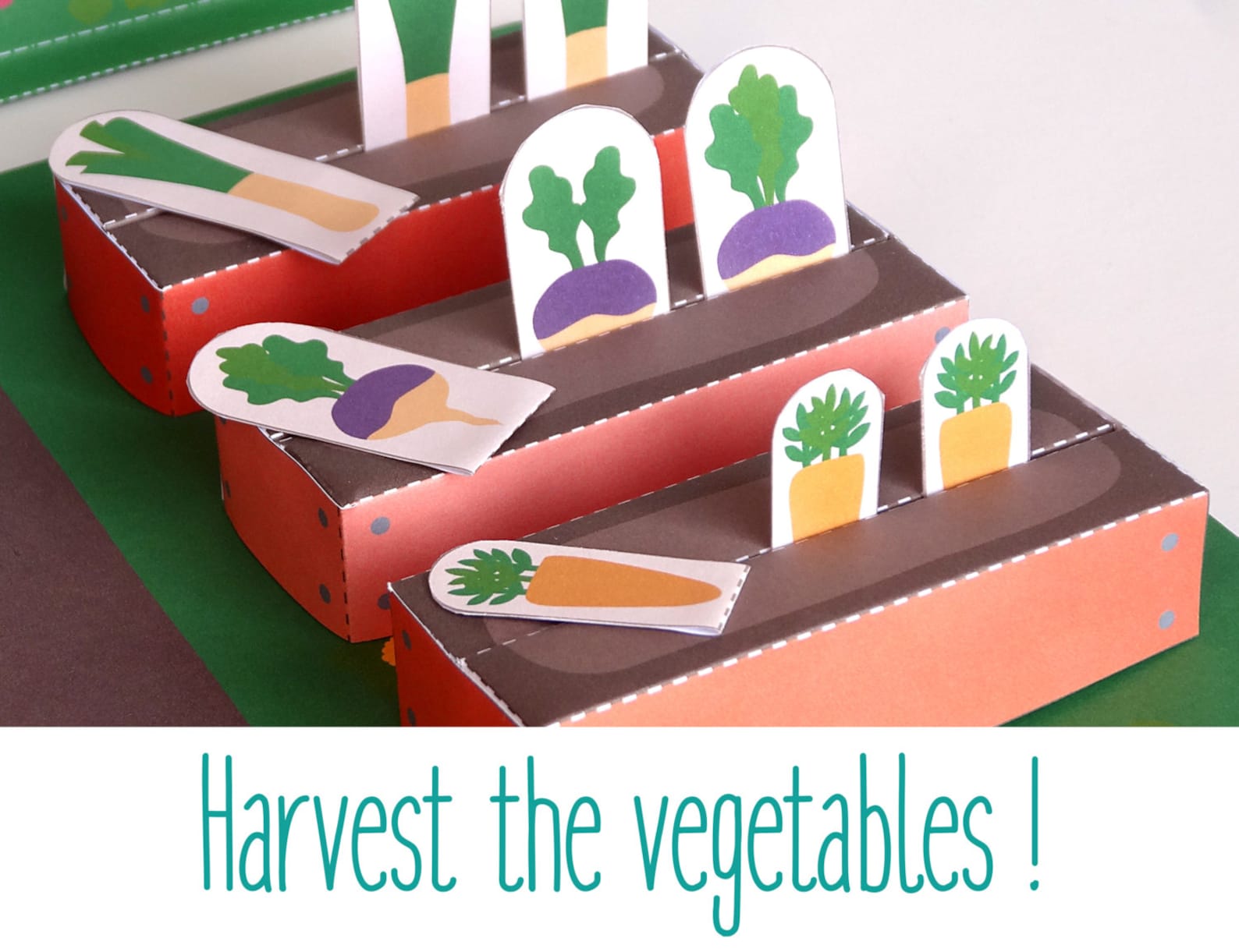 DIY Paper Toy Vegetable Garden Set DIY Papercraft Kit Pdf Etsy