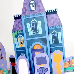 Printable haunted house paper toy, Halloween decor indoor, Halloween DIY pattern, DIY instant download image 2