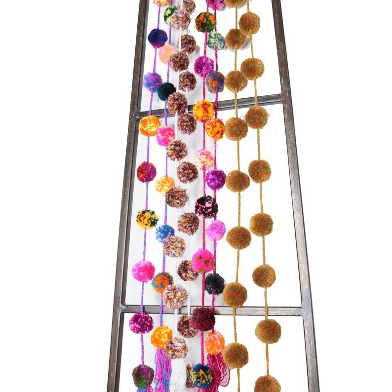 Handmade Bright Colored Pom Pom Garland / Mexican Decor Etsy