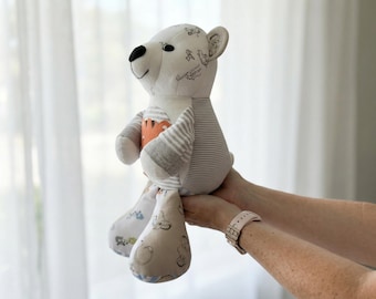 Cuddly Keepsake Bear, Custom, Memory, Clothing, Gift, Baby Shower, Sympathy, Stuffed Animal, Remember, Heirloom