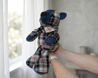 Custom Memory Bear from Loved One's Clothing, Keepsake Stuffed Animal, Heirloom Gift