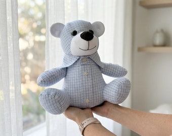 Custom Stitched Memory Bear from Clothing, Heirloom Keepsake Stuffed Animal