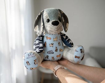 Custom Dog Memorial Stuffed Animal, Clothing, Gift, Sympathy,Remember, Heirloom, Puppy
