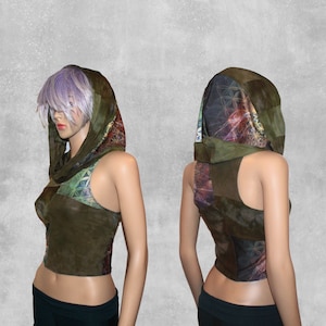 PATCHWORK WANDERER Custom Reversible Hand-Dyed Bamboo Crop Tank - Lovingly handmade to order in Denver, CO <3