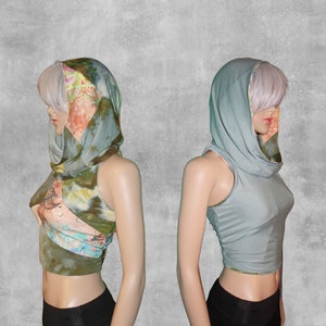 REVERSIBLE Lucidity Patchwork Wanderer Custom Hand-Dyed Bamboo Crop Tank - Lovingly handmade to order in Denver, CO