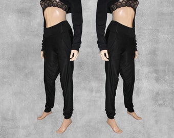 High Waisted Bamboo Joggers with Pockets - Custom, Handmade in US, Eco-Friendly Fashion, Festival Wear