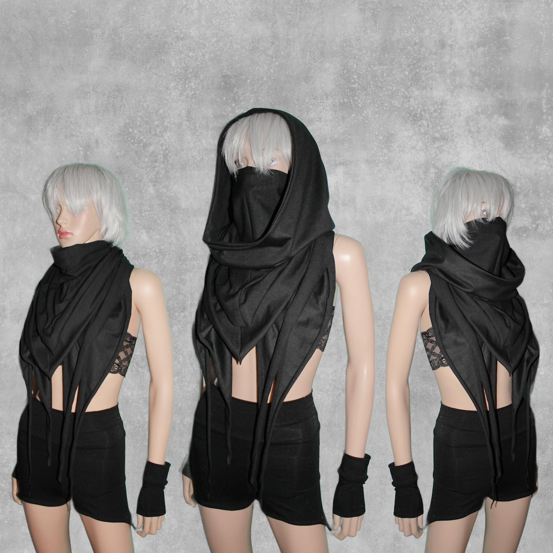RAIDER Masked Scarf With Optional Cowl Hood in Organic Cotton - Etsy