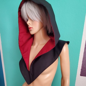 Collared Organic Cotton Hood - Made in US, Cotton Festival Hood, Rave Hood, Eco-Friendly Fashion, Cosplay