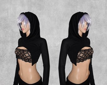 SLAYER Bamboo Hooded Long Sleeve Shrug - Handmade to Order in Denver, CO