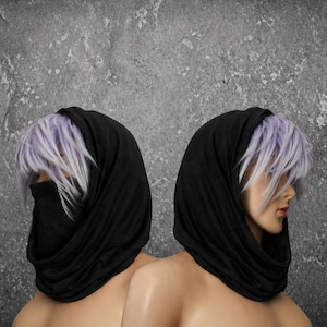 Bamboo Ninja Mask Cowl Hood // Handmade in Denver CO, festival hood, rave hood, sustainable fashion, ninja face mask