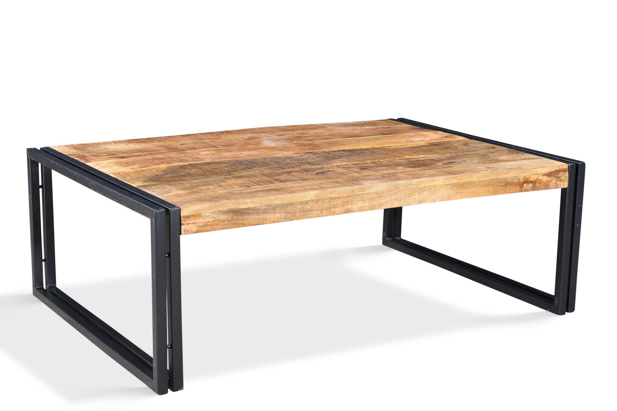 Reclaimed Wood and Iron Square Coffee Table Etsy