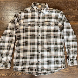 Vintage-Inspired Beige Plaid Flannel Shirt
