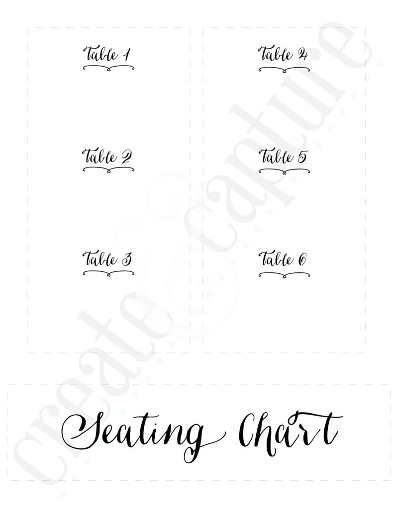 Wedding Table Seating Chart Tags Template Fillable PDF Etsy