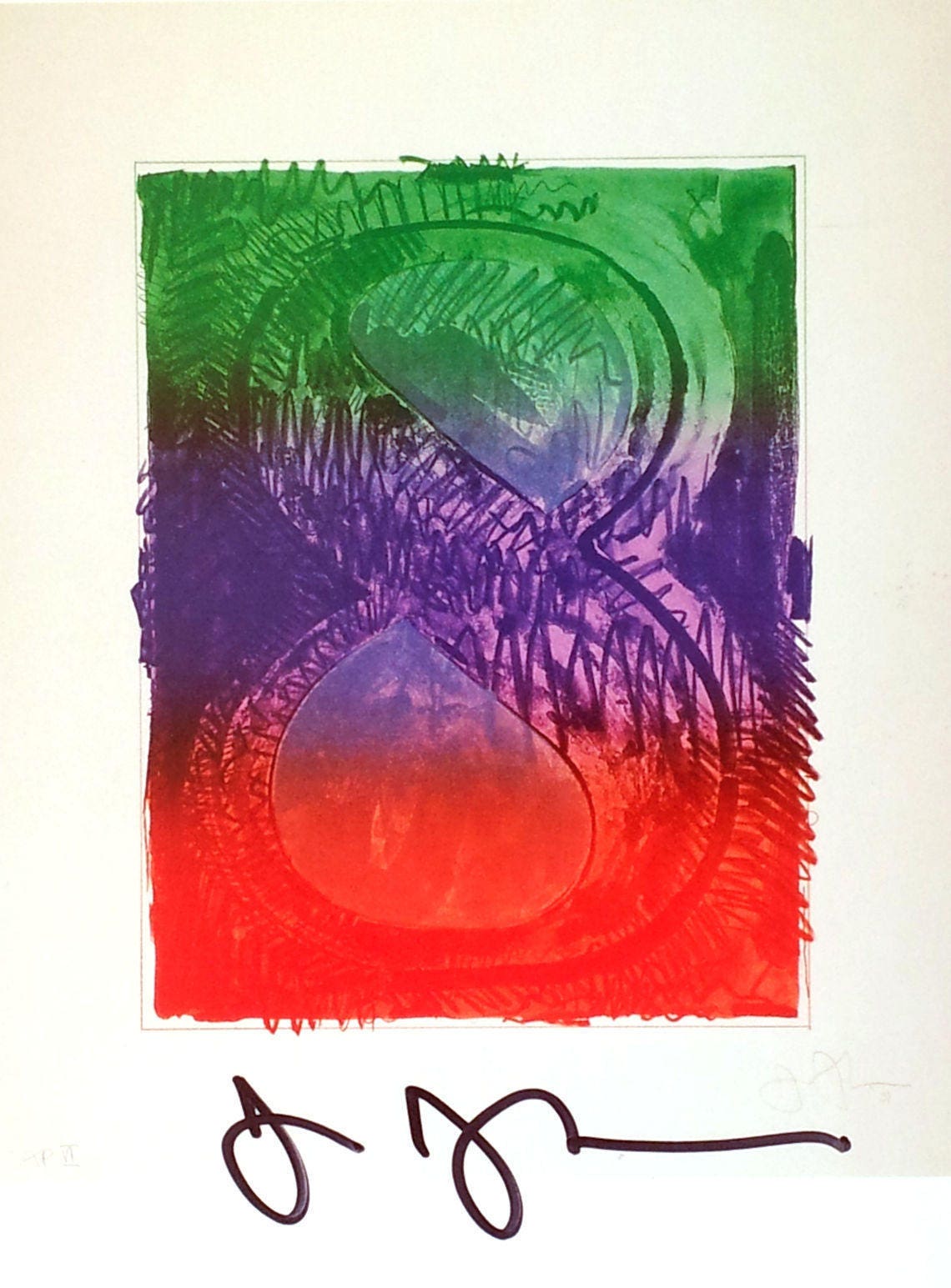 JASPER JOHNS '8' hand signed vintage print c1995 | Etsy