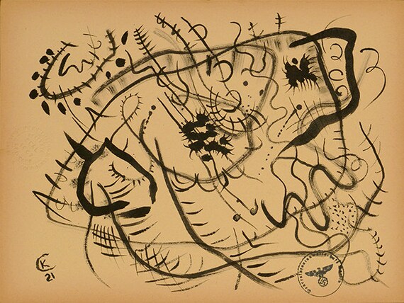 WASSILY KANDINSKY signed original brush and ink drawing | Etsy