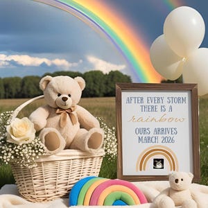 Rainbow Baby Pregnancy Announcement: Editable Social Media Template (Digital Download