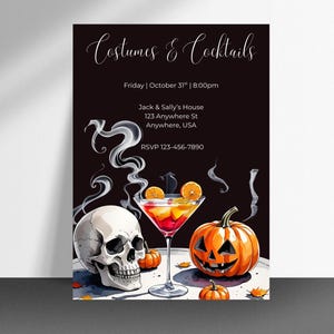 Costumes & Cocktails Halloween Party Invitation: Editable Digital Template