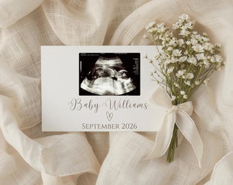Simple Pregnancy Announcement Digital, Neutral Social Media Baby Reveal, Minimalist Baby Announcement, Editable Canva Template