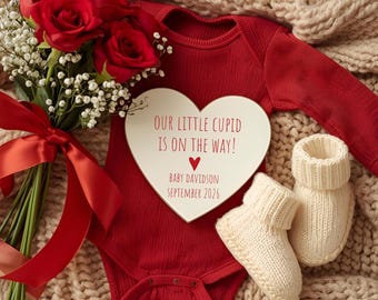 Valentine’s Day Pregnancy Announcement Digital, Editable Little Cupid Template, Social Media Baby Reveal, Instant Download