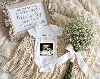 Boho Pregnancy Announcement Digital, Neutral Social Media Baby Reveal, Simple Baby Announcement, Editable Canva Template