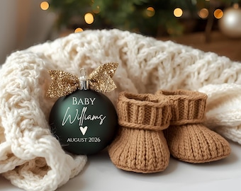 Weihnachten Schwangerschaftansage Digital, bearbeitbare Baby Vorlage, Ornament Social Media Baby Reveal, Sofort Download