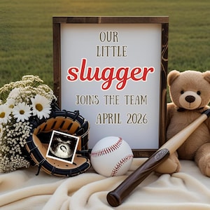 Baseball Pregnancy Announcement: Editable Social Media Baby Reveal (Digital Download)