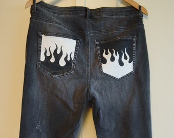 Denim Clothing custom Hand Painted for Boho style denim for custom denim