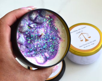 Zodiac Sign Libra Intention Soy Aries Candle for Motivational Wax Candle Sweary Humorous Candle Gift Crystal Intention Candle