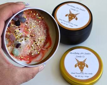 Zodiac Sign Capricorn Intention Soy Capricorn Candle for Motivational Soy Wax Candle Sweary Humorous Candle Gift Crystal Intention Candle