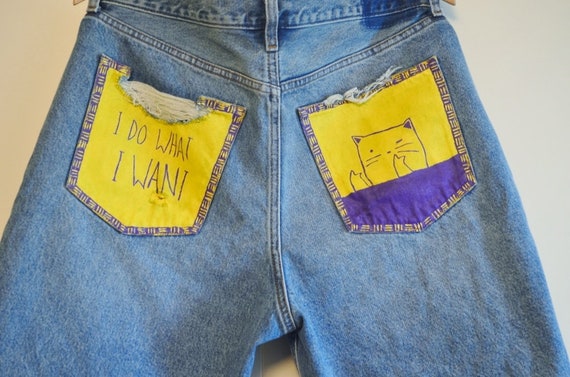 denim shorts painted